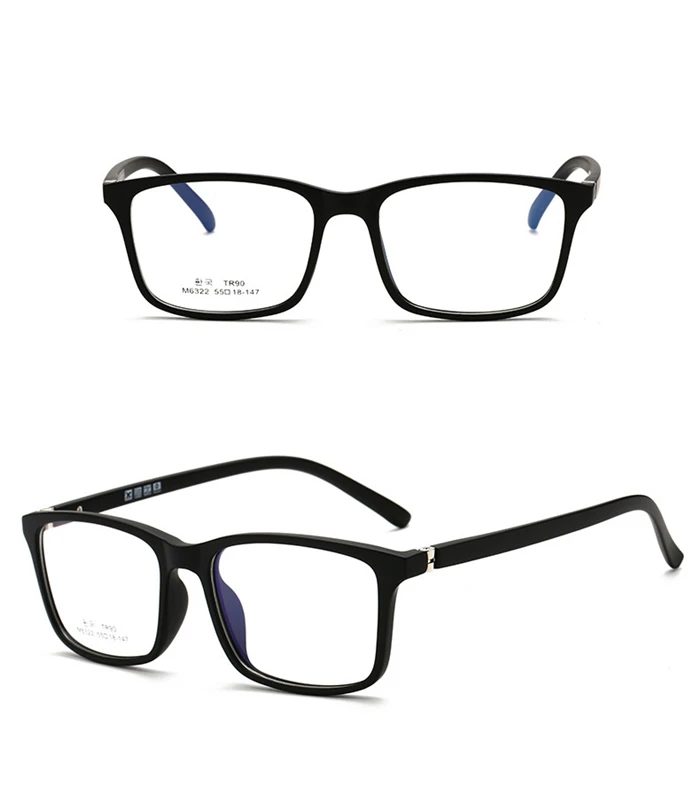 Große quadratische Brille für Kurzsichtige, Damen und Herren, modisch, Anti-Blaulicht, TR90, Korrektionsbrille 0 -0,5 -0,75 -1,0 bis -6,0 – Detail 6