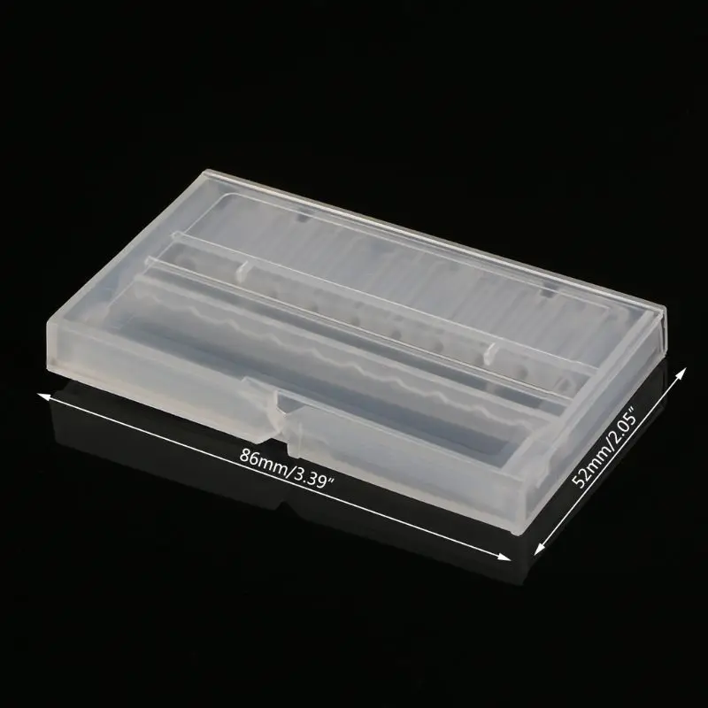 10 Holes Drill Bit Case Plastic Empty Storage Box Milling Cutters Holder K9FA