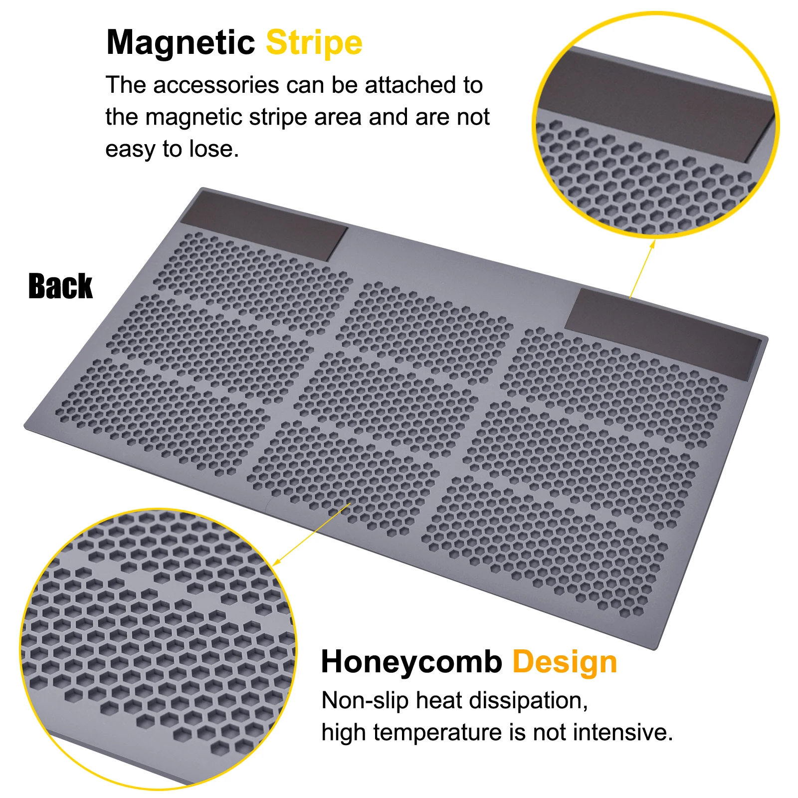 NEWACALOXSilicone Repair Mat Magnetic Soldering Mat Heat Insulation Electronics Repair for Cellphone Laptop Heat Resistant Pad