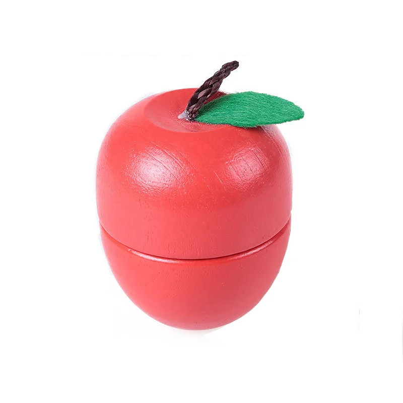 Simulation Magnetic Montessori Fruit Play House Strawberry Watermelon Banana Durian Seasoning Baking Toy Wooden Educational Toys