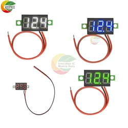 DC 12V 0.36 Inch 2 Wire Red Blue White Green Mini Digital LED Display Voltmeter Panel Voltage Meter 3-Digit Adjustment Voltmeter