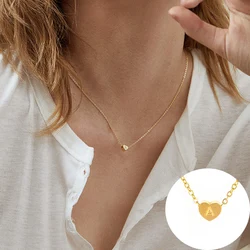26 Initial Letter Heart Pendant Necklace For Women Gold Color Chain A~Z Alphabet Choker Girls Trendy Party Jewelry