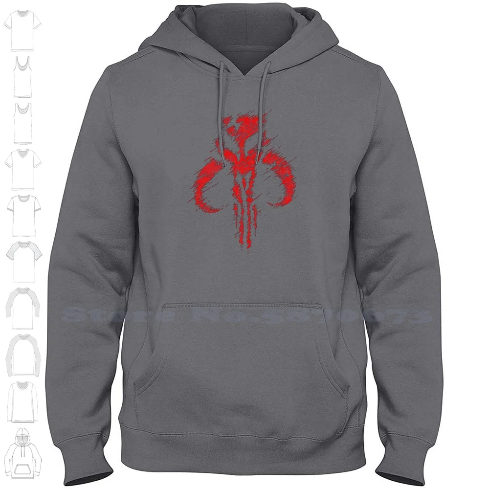 Scribbled Mandalore Bounty Hunter Hoodies Sweatshirt For Men Women Red Mando S Head Skull Helmet Logo Mandalore Bounty Hunter