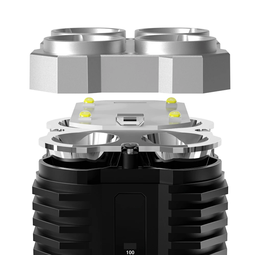 MONHNR Powerful LED Flashlight Portable Long -Range Torch USB Rechargeable Searchlight Waterproof Spotlight for Fishing Light