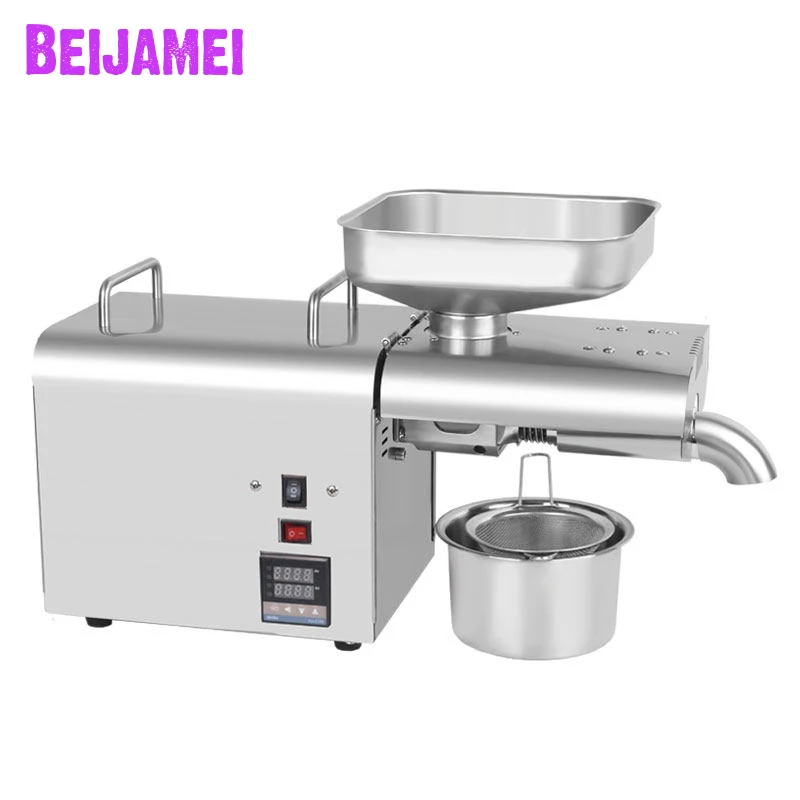 BEIJAMEI Electric Oil Press Machine Small Commercial Peanut Sesame Oil Extractor Presser Machine