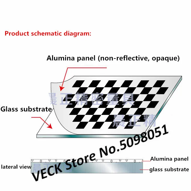 Checkerboard Alumina Calibration Plate Diffuse Reflection Opacity Square  Array 12*9mm Check Visual Optical Correction Board