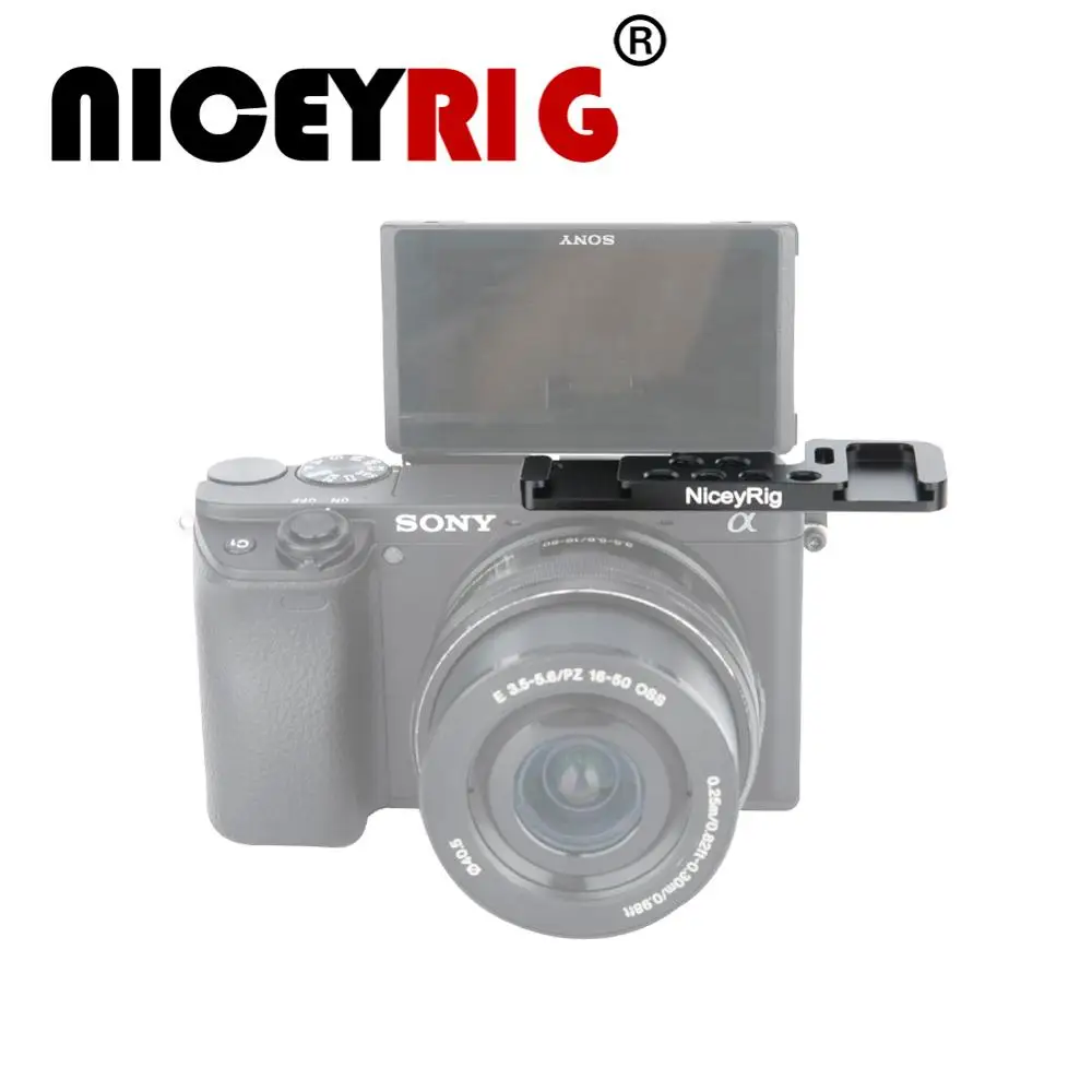 NICEYRIG For Sony A6400 A6300 A6000 A6500 Cold Shoe Relocation Plate Left  Side for Sony A6 Series Camera