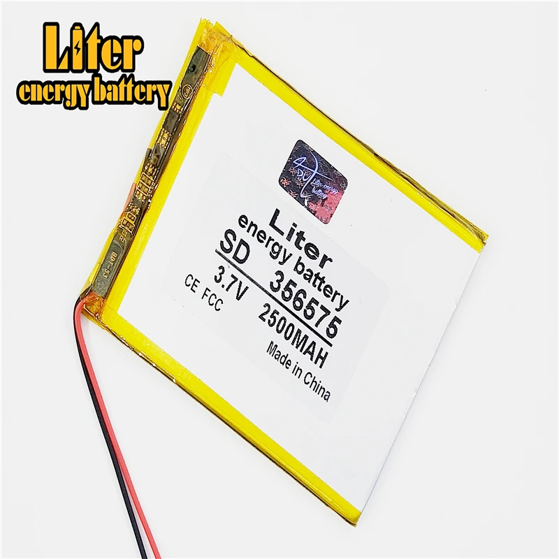 3.7V 2500mAh 356575 แบตเตอรี่ลิเธียมโพลิเมอร์ Li-Po li ion แบตเตอรี่เซลล์สำหรับ Mp3 MP4 MP5 GPS โทรศัพท์มือถือบลูทูธ