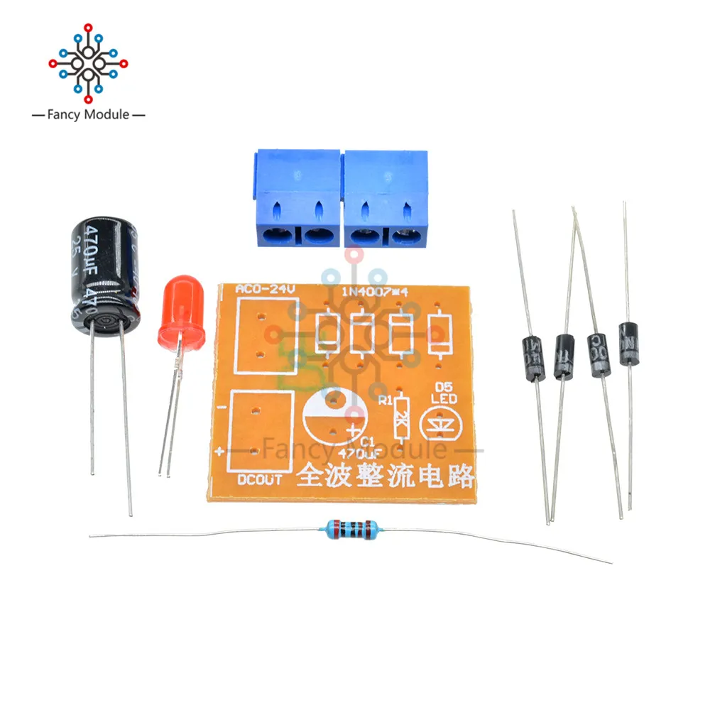 IN4007 Bridge Rectifier AC to DC Converter Full Wave Rectifier Circuit Board KIT Parts Electronic Suite