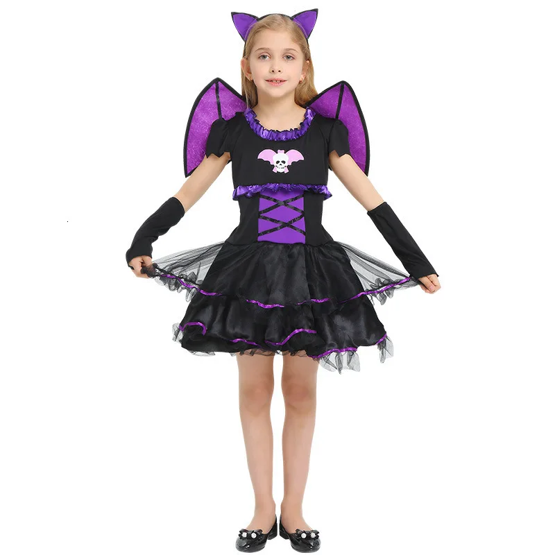 Fantasie masken kinder geburtstag partei bat cosplay gekleidet up als hexe flügel kleidung für kinder overalls