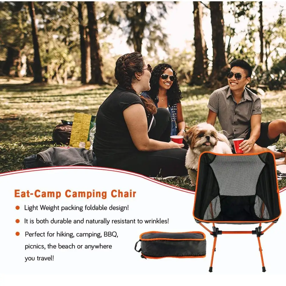 Lightweight folding fishing chair with aluminum alloy frame and 600D Oxford cloth for dining ,hiking and fishing chair