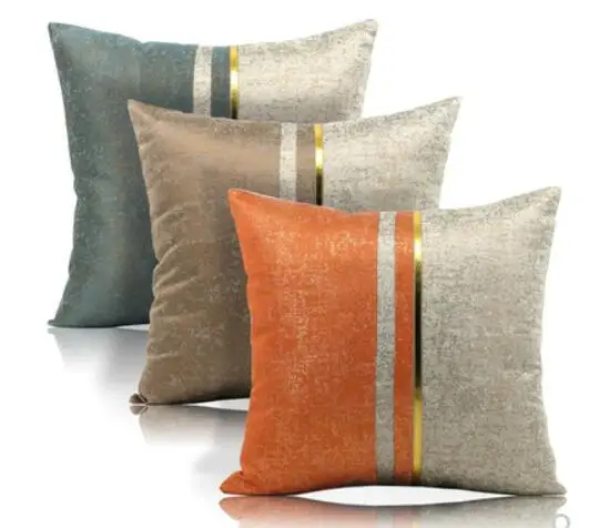 Modern Hong Kong style cushion cover waist pillowcase precision jacquard stitching orange lake blue coffee hug pillowcase