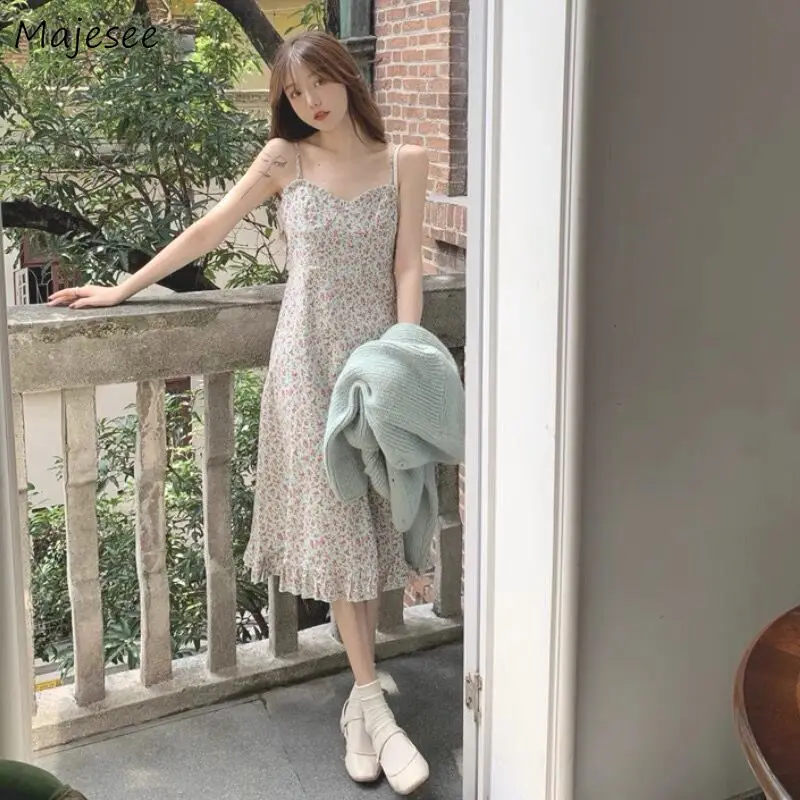 Abito da donna vintage casual vestito estivo femminile estivo Boho sexy floreale albero commestibile fungo sottile tutto-fiammifero alla moda stile coreano a-line