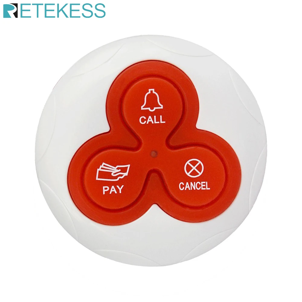 

Retekess T114 433MHz Wireless Call Button Bell Pager Transmitter for Restaurant Hospital Bar Hookah