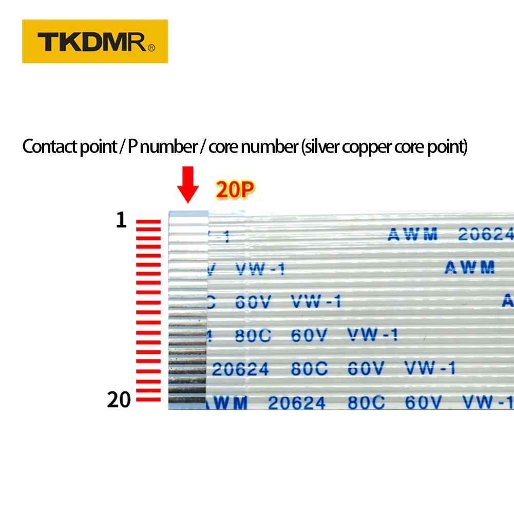 100PCS Flat flexible cable FFC FPC LCD cable AWM 20624 80C 60V VW-1 FFC-0.5MM 1.0MM 22/24/25/26/28/30/32/35/40/50/55/60 Pin