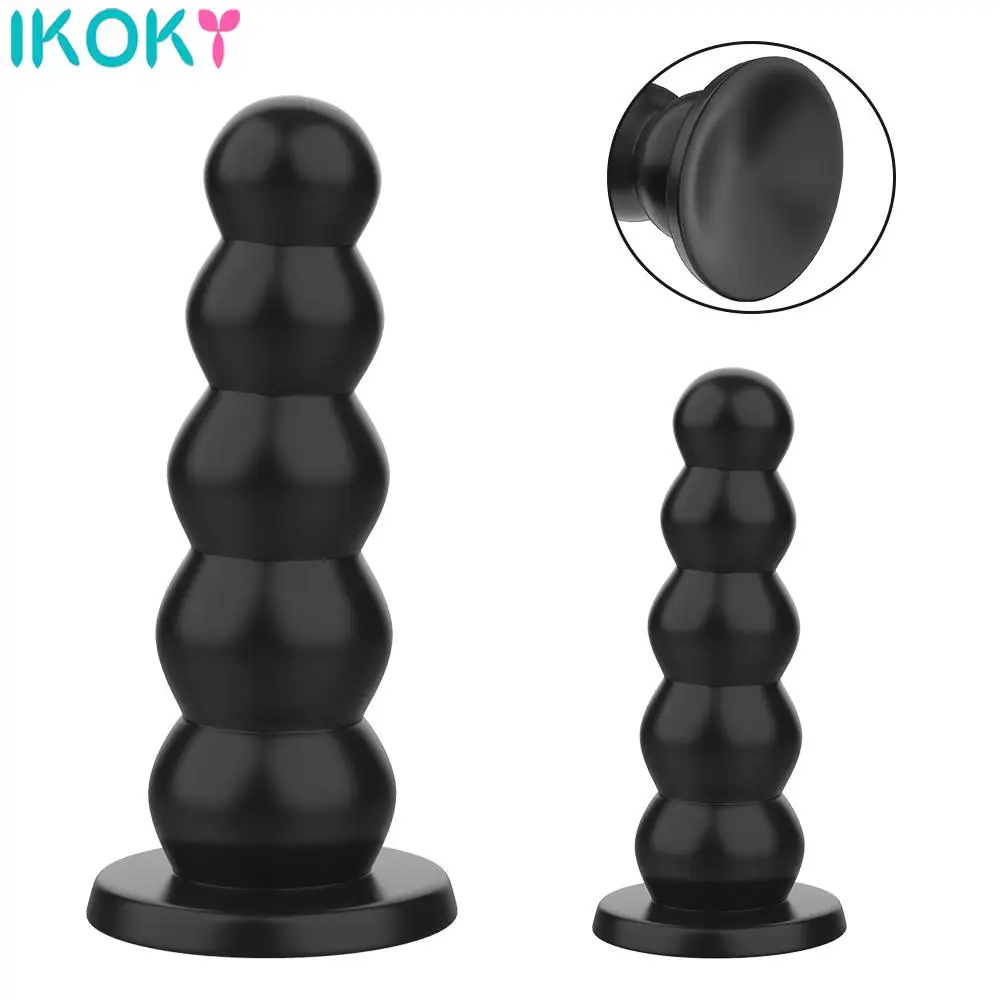 Big Dildos Liquid Silicone 5 Beads Butt Plug Strong Suction Cup Sex Toys for Women Men Female Male Masturbator Anal Plugs