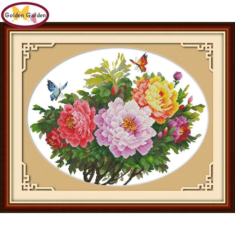 GG Fragrance Filling The Courtyard Pattern Handicraft Painting 11CT 14CT Needlework Set Embroidery Cross Stitch Kits Home Decor