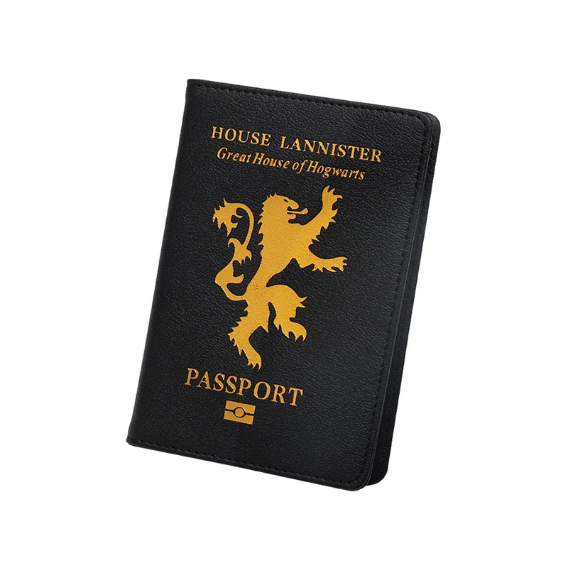 High Quality Passport Cover Cute Golden Lion Passport Case Travel Wallet Document Organizer Pu Leather