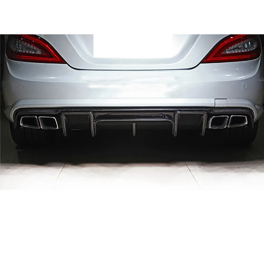 C218 R Style Carbon Fiber Rear Bumper Diffuserfor Benz W218 CLS350 CLS63 with AMG Package 2012 2013 2014 (can't fit CLS300)