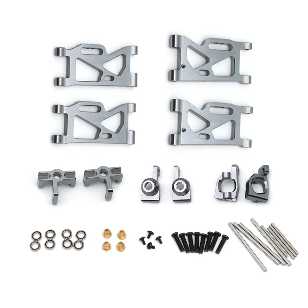 Parti di aggiornamento in metallo braccio oscillante anteriore posteriore C Base supporto per asse della tazza dello sterzo per auto RC WLtoys 144001 124016 124017 124018 124019