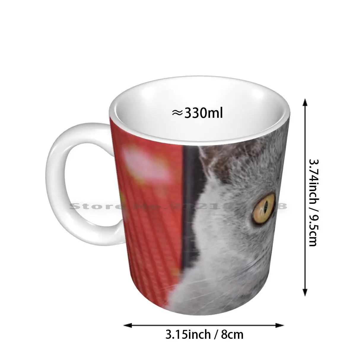 British Shorthair Cat Ceramic Mugs Coffee Cups Milk Tea Mug Cat British Shorthair Animal Gray Blue Cute Creative Trending