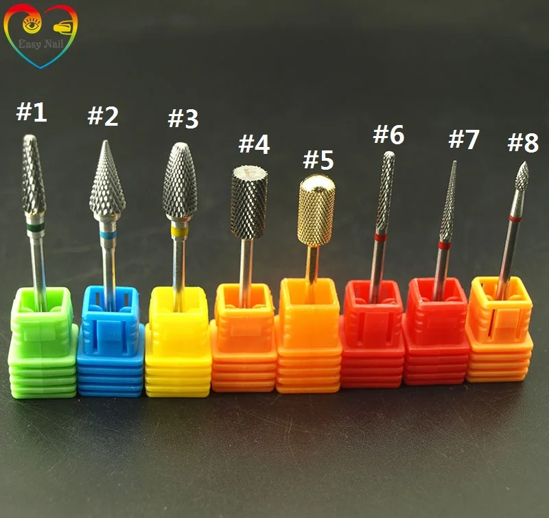 Easynail 8 Loại Carbide Móng Khoan Burrs Mũi Khoan Kim Loại Tông Đơ Cắt Cho Móng Tay Điện Nail Khoan Phụ Kiện, 2.35 Mm