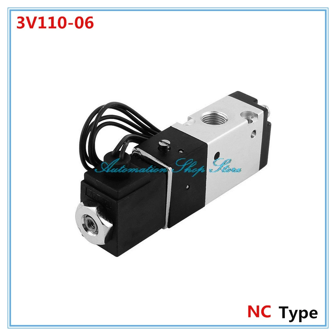 3V110-06 DC12V DC24V AC110V AC220V NC Single Head 2P 3W G1/8