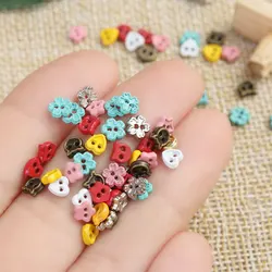 20Pcs 4mm Mini Buttons Flower Shape Metal Buckle Doll Clothes Buckles  DIY Sewing Material Dolls Clothing Accessorie