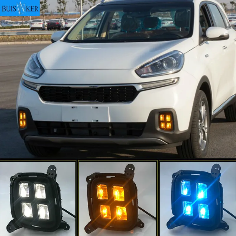 

For KIA KX3 2015 LED DRL fog lights Daytime Running Lights 2pcs Daylight fog lamps headlights day light