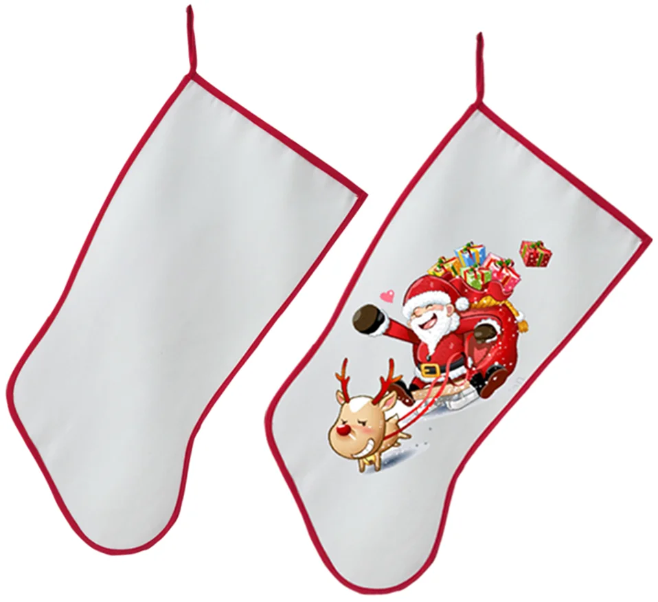 

100SETS Christmas Decoration Sublimation Christmas Blank Stocking Socks Personalized Blank DIY Custom Xmas 52X23.5CM