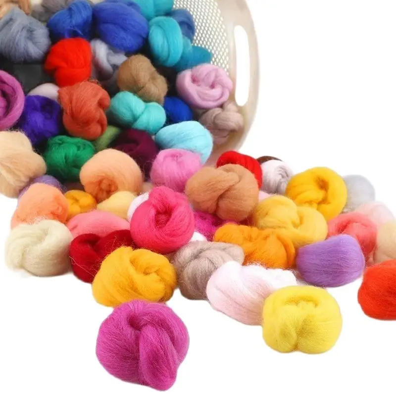 

20G Wool Fibre Fabric Materials Bag Make Flower Animal Ball Craft Gift Toys Handicrafts DIY Felting Tools Choose Your Own Color