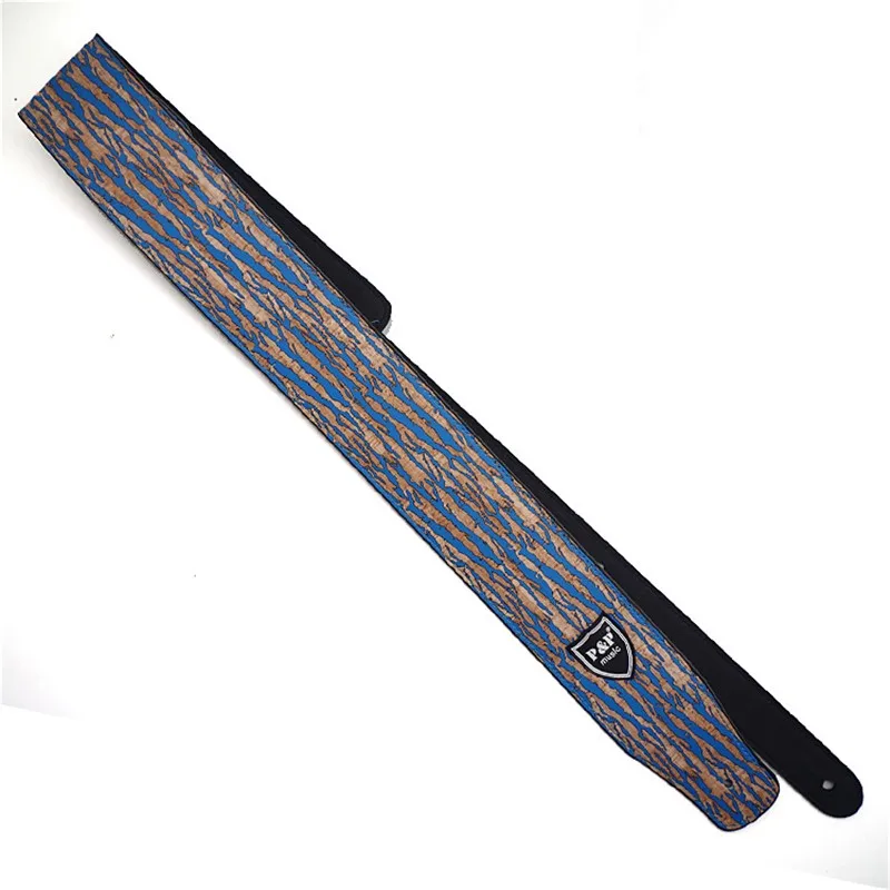 Wood-Grain Pu Leather Guitar Strap for Bass Electric Guitar Accessories Musical Instrument Vegan Leather Bass Strap Ukulele Belt