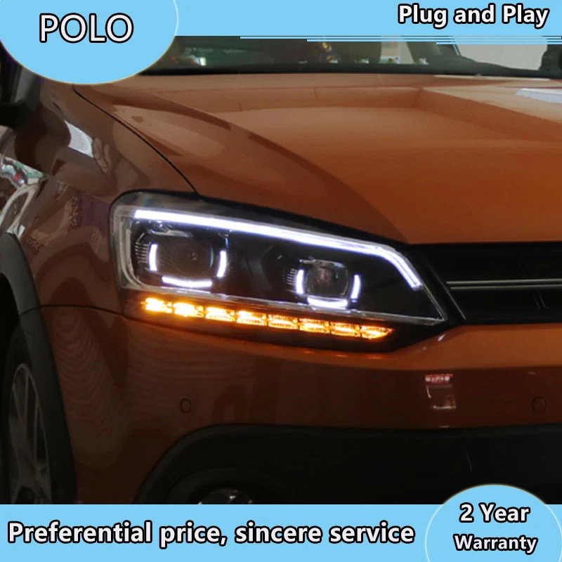 

Стайлинг автомобиля для фар поло 2010-2018 Vento светодиодные фары LED DRL Hid фары ангельские глазки Биксеноновые лучевые аксессуары