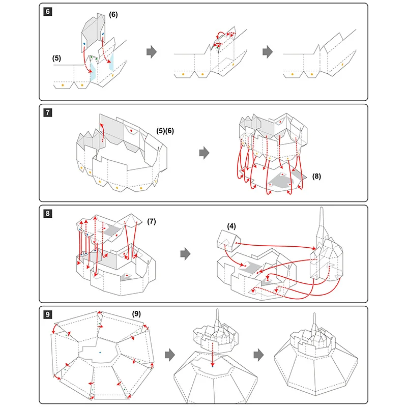 Francia t-saint-michmini 3D carta modello casa Papercraft fai da te arte Origami costruzione bambini adulti fatti a mano giocattoli artigianali QD-205