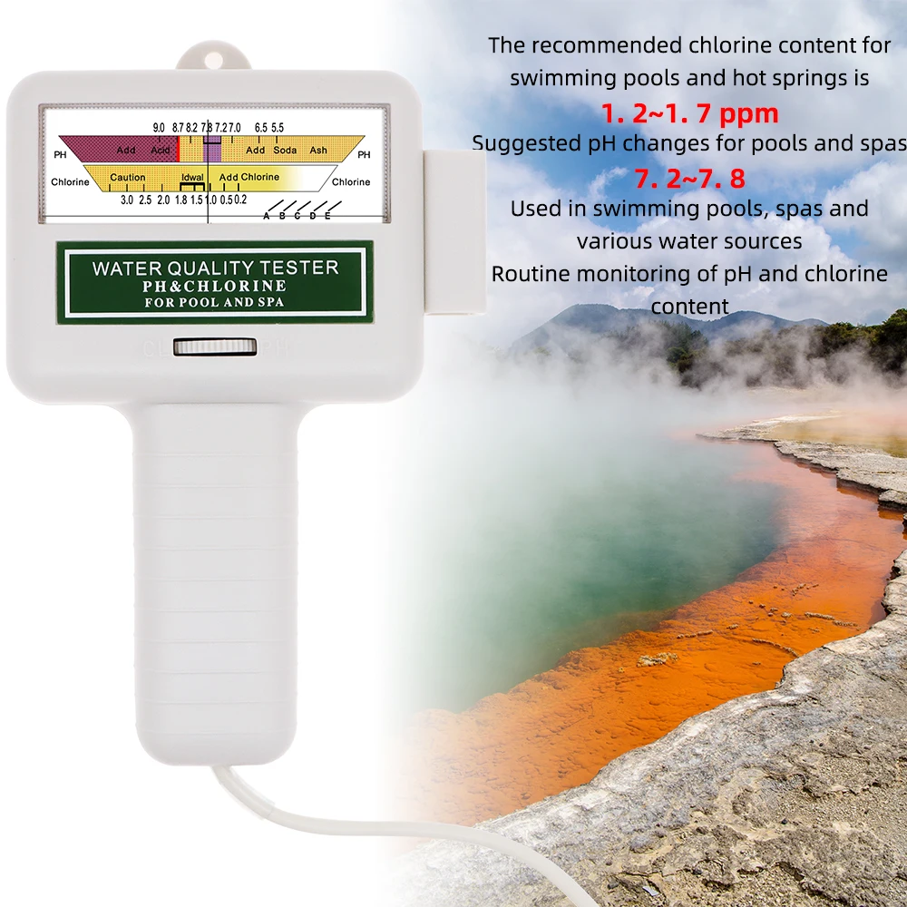 New 2 in 1 PH Chlorine Meter Chlorine Tester PH Tester Chlorine Water Quality Testing Device CL2 Measuring For Pool Aquarium