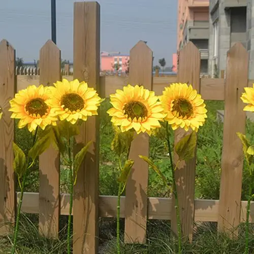 1Pc Home Garden Fence Decoration Fake Flower Vivid Big Artificial Sunflower Artificial Flowers Branch Wedding Party Decor