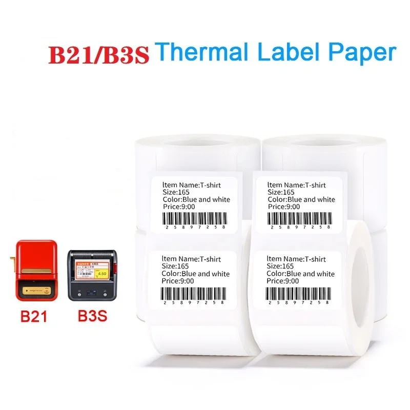 

Niimbot B21 B3s Label Thermal Printer Paper 2 Rolls Pocket Printer Paper Label Printer Paper Waterproof Oil Printers Sublimation