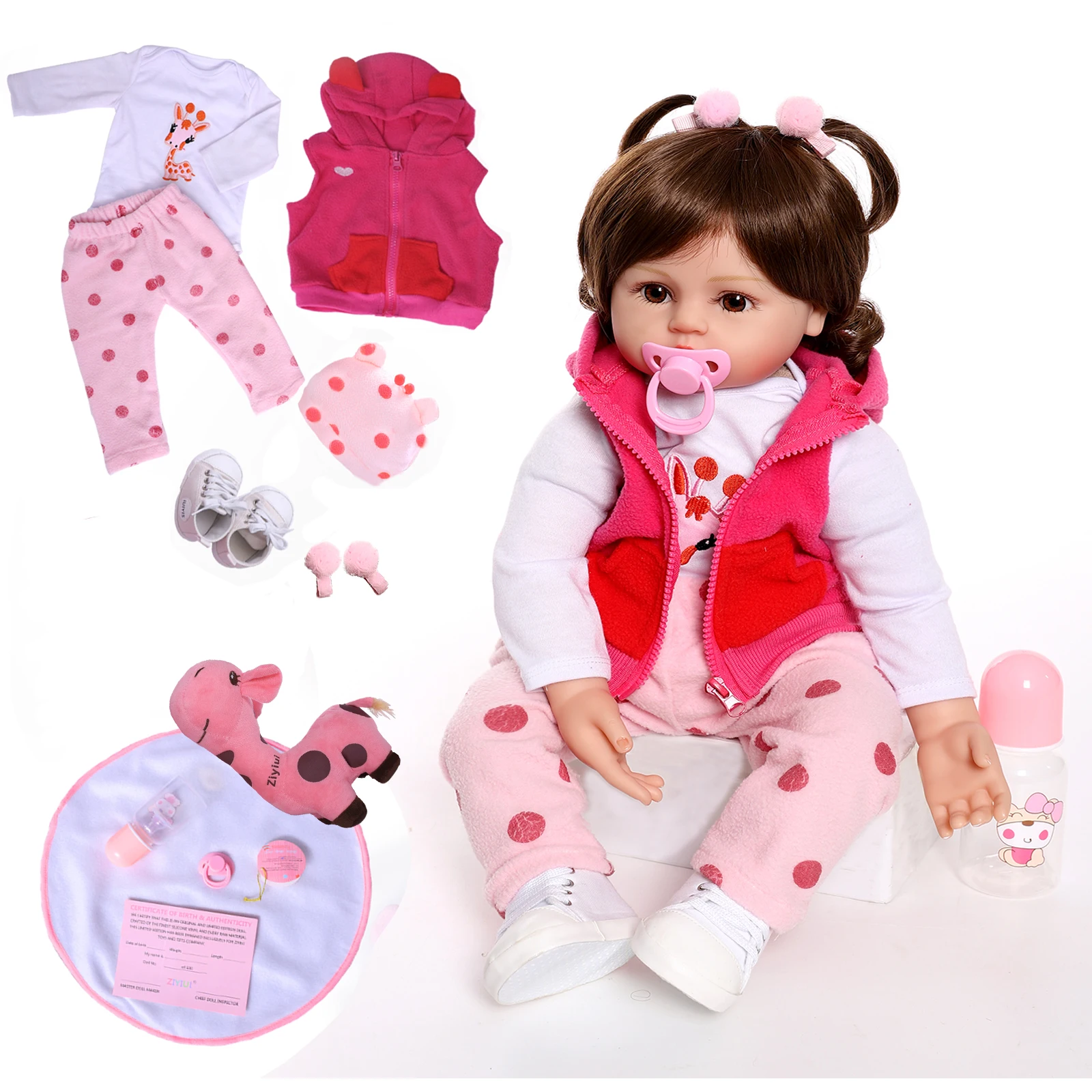 60 Cm Reborn Doll Girl Toddler Silicone Vinyl Soft Cloth Simulation Toy Children Christmas Gift muñecas para niñas