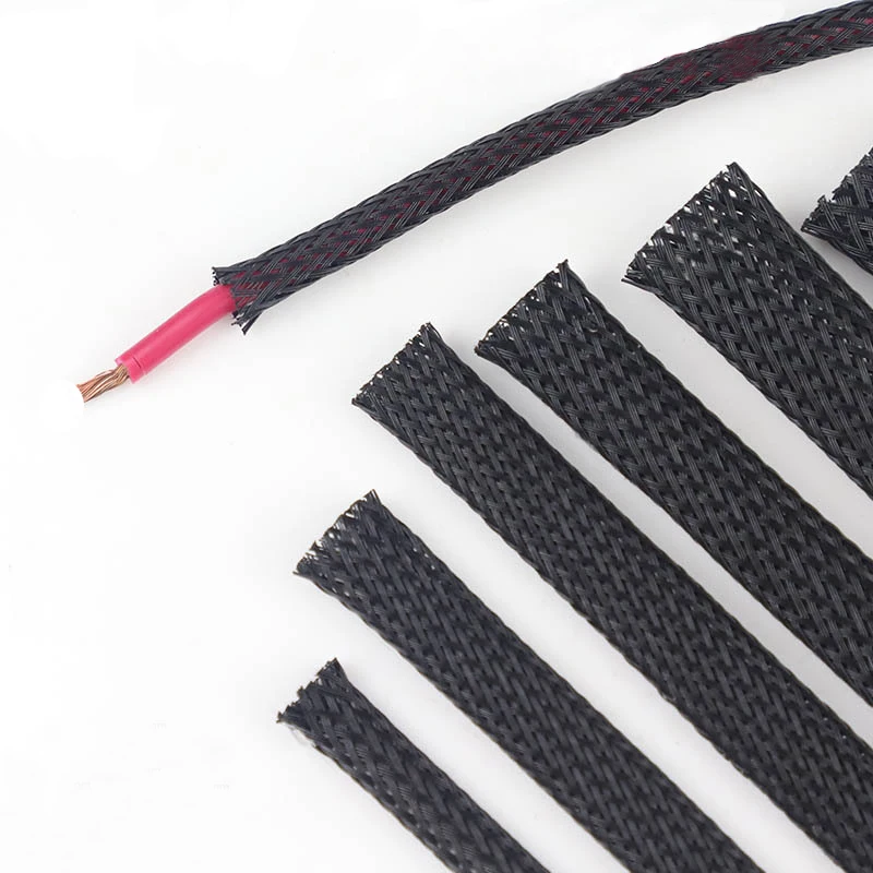 10M Black Insulated Braid Sleeving 4/6/8/10/12/16/20/25/30mm Tight PET Wire Cable Protection Expandable Cable Sleeve Wire Gland