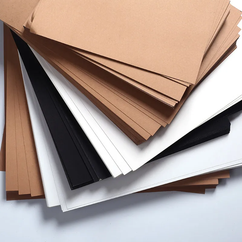 New 120-400gsm High Quality A4 Black White Kraft Paper DIY Handmade Card Making Craft Paper Thick Paperboard Cardboard