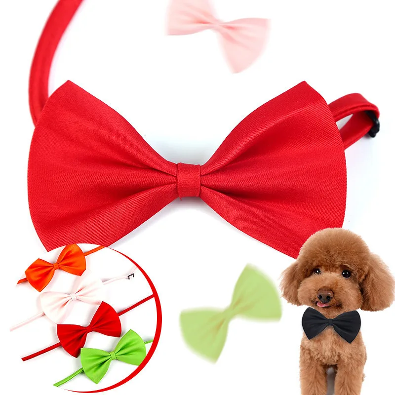 1PC Pet Bowknot Collars Cats Adjustable Strap Bow Leash For Small Dog Headwear  Bow Tie Random Color Pets Accessories