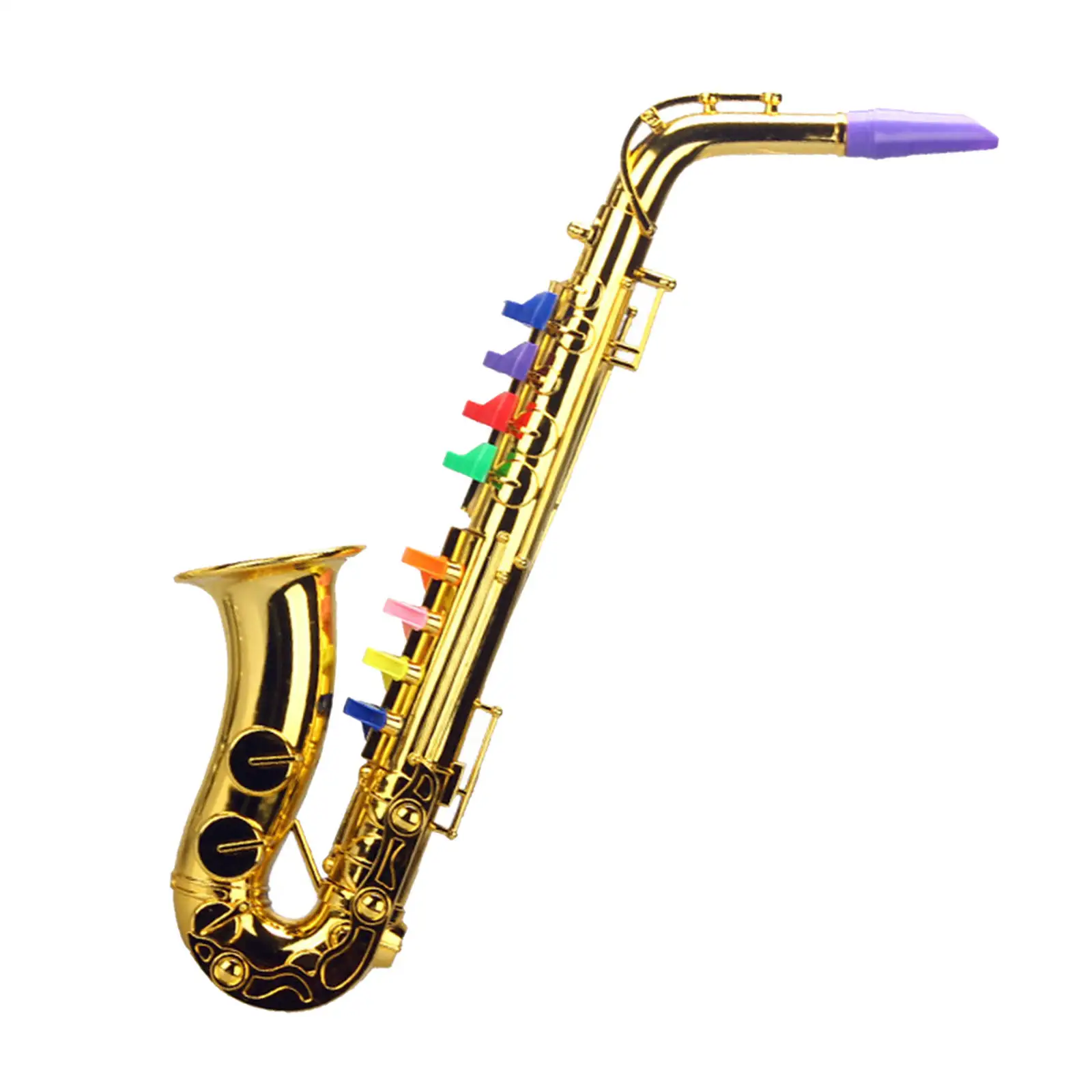 Saxophone Mini 8 Notes ABS Metallic Musical Wind Instruments for Party Gifts Ages 3+ Kids