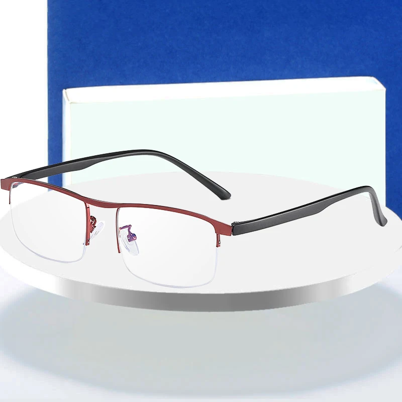 

New Arrival Alloy Frame Glasses For Unisex Business Style Half Rim Anti Blue Ray Myopia Eyewear Hot Selling