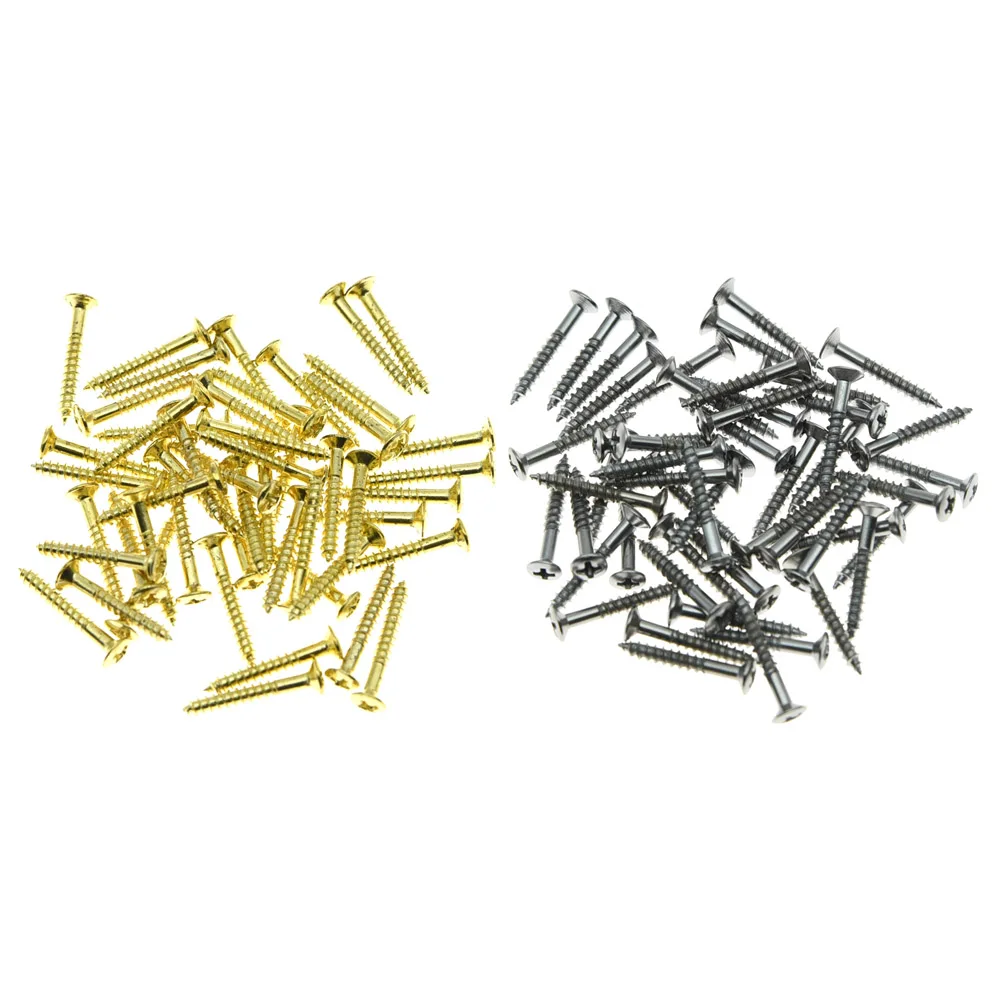 

50 pcs/set Gold / Black / Chrome Humbucker Pickup Ring Screws LP Pickup Frame Surround Screws Guitar Accessories