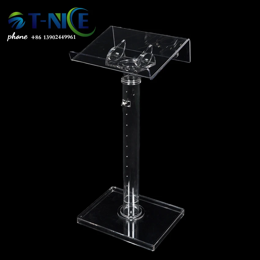 Adjustable Reading Surface platform Glass Pulpit Designs Acrylic Podium Lectern  Easy Assembly  Detachable Retractable Furniture