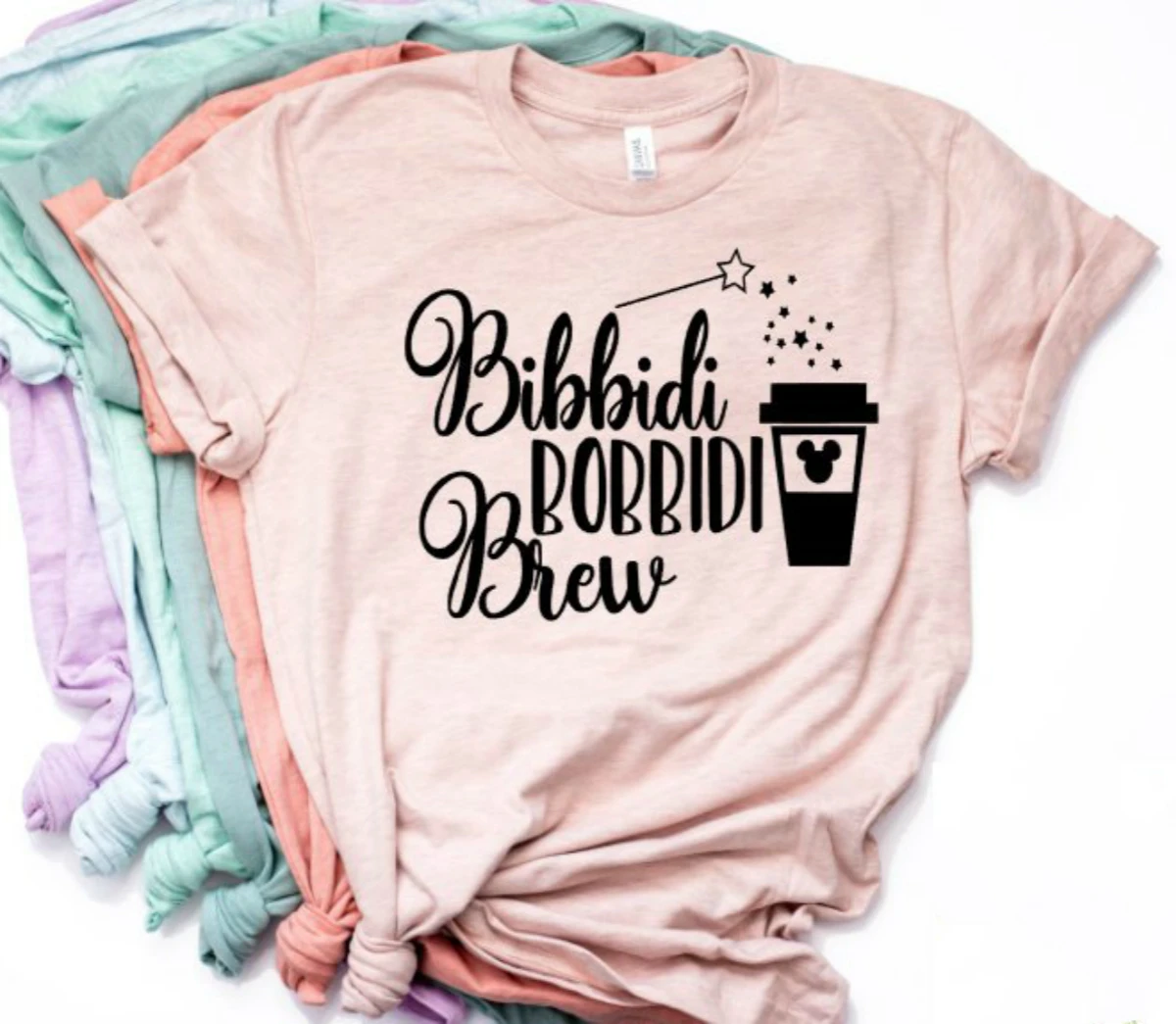 Women Bibbidi Bobbidi Boo T-Shirt Bibbidi Bobbidi Brew Coffee Shirt Funny Mouse Micky Coffee Graphic Tee