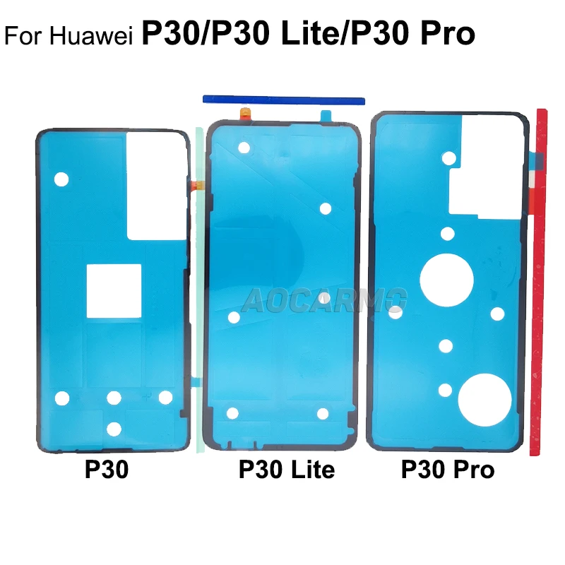 Aocarmo For Huawei P30 / P30 Lite / P30 Pro  / Nova 4e Back Battery Cover Adhesive Rear Door Frame Glue Tape Sticker Replacement