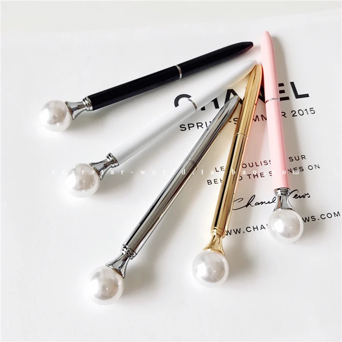 beautyful pearl Female kingship battle metal balck ink Ballpoint pen