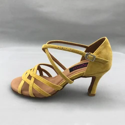 7.5cm heel Latin Dance Shoes For women Salsa shoes pratice shoes comfortable dance shoes MS6228YS Genuine leather