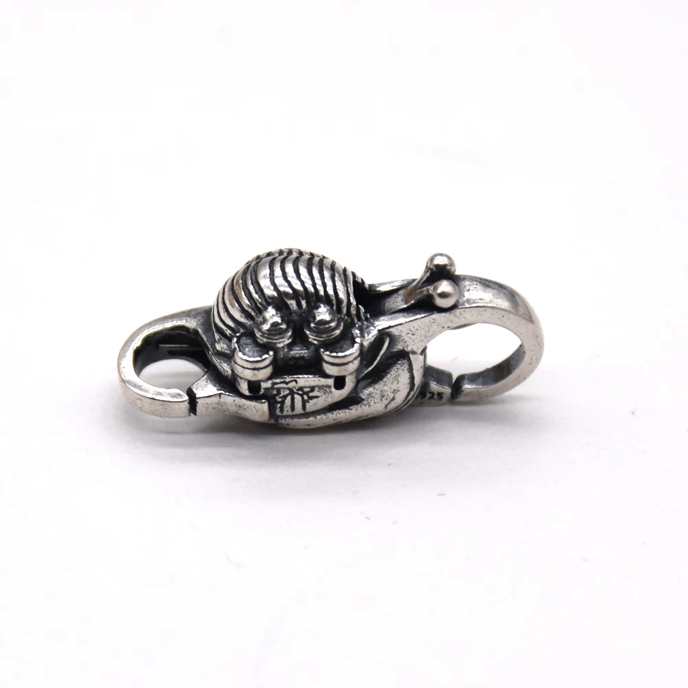 Genuine 925 Sterling Silver Charms Vintage Snail Lobster Lock Clasp for Women Fit for European Charm Bracelets